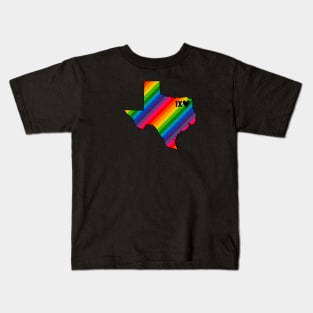 USA States: Texas (rainbow) Kids T-Shirt